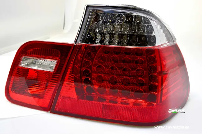 SW LED Rückleuchten für BMW 3er E46 Lim 98-01 red/crystal 4-teilig