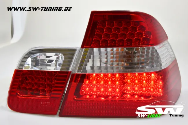 SW LED Rückleuchten BMW E46 Limo 98-01 red/crystal 4-teilig