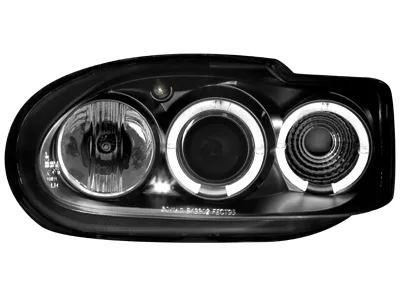 angel eye headlights Ford Escort MK7 95-98 2 LED halo rims black