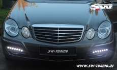 SW-DRL LED Tagfahrlicht fr Mercedes E-Klasse W211 Avantgarde 06-09 chrome mit NSW