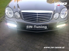 SW-DRL LED Tagfahrlicht fr Mercedes E-Klasse W211 Avantgarde 06-09 chrome mit NSW
