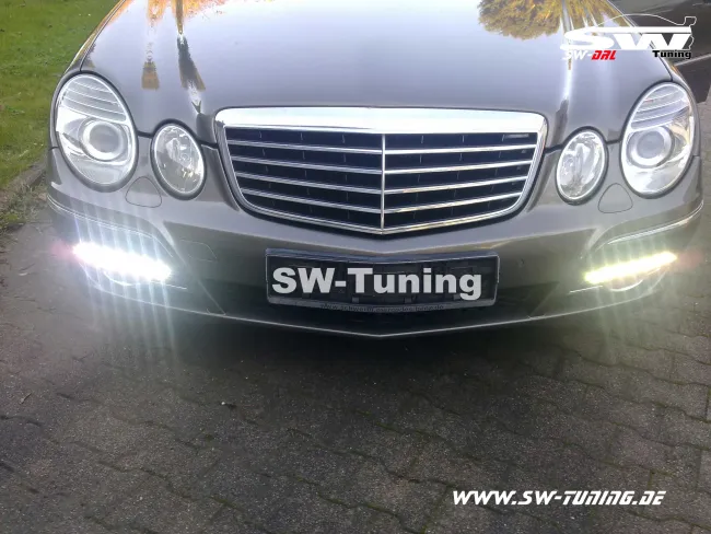 SW-DRL LED Tagfahrlicht für Mercedes E-Klasse W211 Avantgarde 06-09 chrome mit NSW
