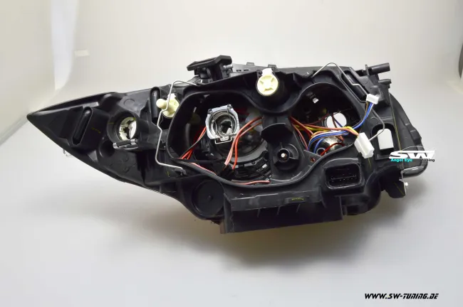 Angel eye headlights BMW 1 Series E87 E88 E81 E82 04-11 High LED halo rims Black