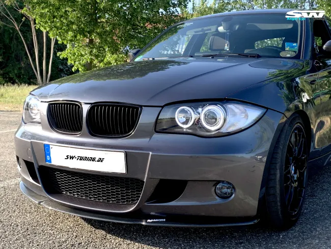 Angel eye headlights BMW 1 Series E87 E88 E81 E82 04-11 High LED halo rims Black