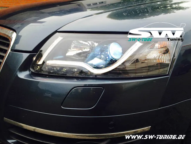 SW-LTube Scheinwerfer passend für Audi A6 4F 04-08 Lighttube black