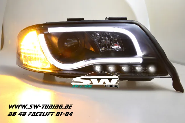 SW-LTube Scheinwerfer Audi A6 4B FL 01-04 LED Lighttube black