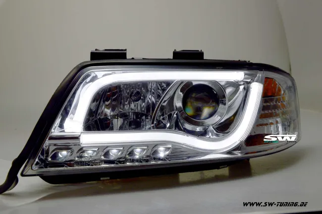 SW-LTube headlights Audi A6 4B 97-01 Lighttube chrome