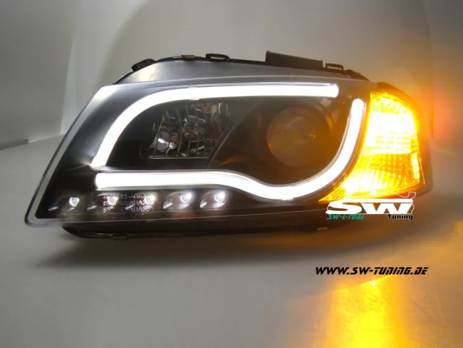 SW-LTube headlights suitable for Audi A3 8P 03-08 Lighttube positionslight black