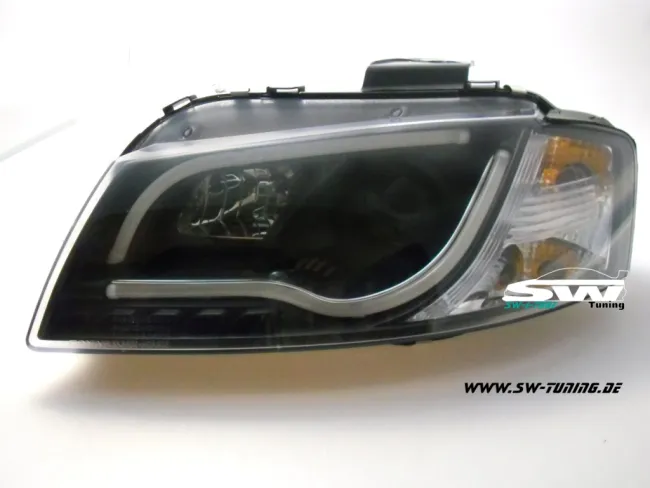 SW-LTube headlights suitable for Audi A3 8P 03-08 Lighttube positionslight black