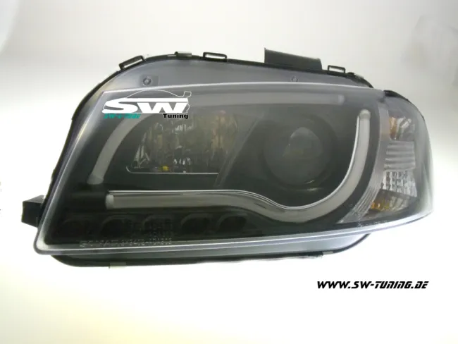 SW-LTube headlights suitable for Audi A3 8P 03-08 Lighttube positionslight black