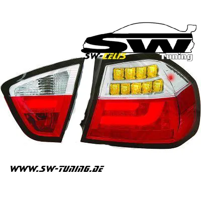 SW-Celis LED taillights 3Series BMW E90 Limo 05-08 red/clear Lightbar