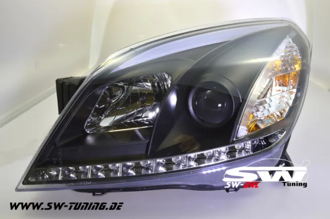 SW-DRL headlight Opel Astra H 04-09 LED-dlr black