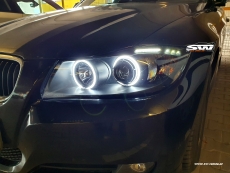 Scheinwerfer für BMW E90/E91 3er 2 CCFL Standlichtringe schwarz Sonar