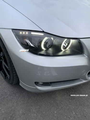SW-CCFL Angel Eye Headlights for 3Series BMW E90 E91 05-13 2 CCFL halo rings black