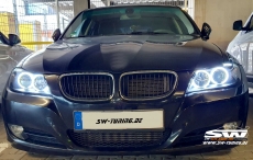 SW-CCFL Angel Eye Headlights for 3Series BMW E90 E91 05-13 2 CCFL halo rings black