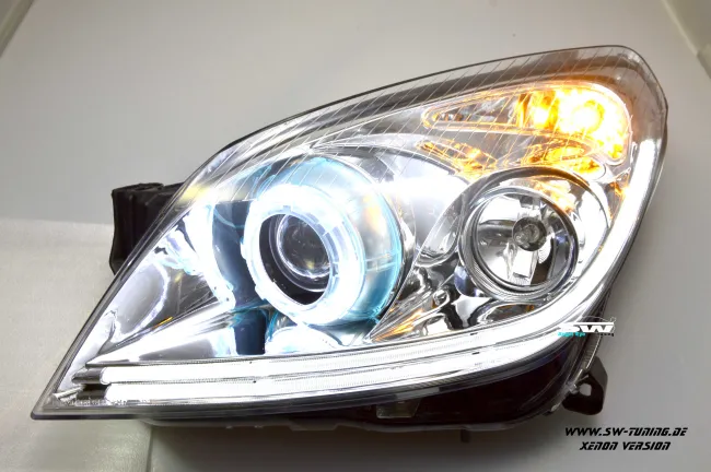 SW Angel Eye Xenon Scheinwerfer Opel Astra H 04-11 LED-SLR chrome