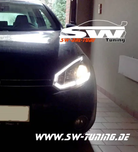 SW-DRLtube Scheinwerfer VW Golf VI 08-12 LED TFL R87 Lighttube black