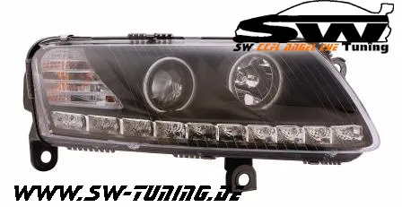 SW-CCFL Angel Eye Scheinwerfer Audi A6 Typ 4F 04-08 CCFL Standlichtringe Black