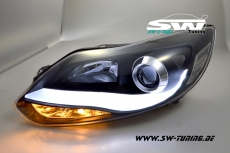 SW-LTube Scheinwerfer passend fr Ford Focus Mk3 CB8 11-14 LED Lighttube-Standlicht black