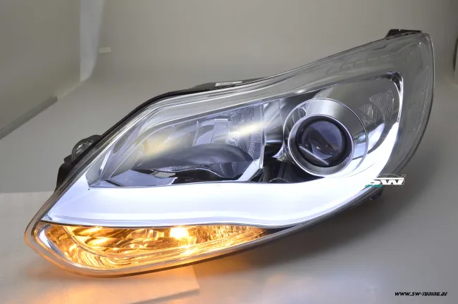 SW-LTube headlight suitable for Ford Focus Mk3 CB8 11-14 LED Lighttube-Light chrome