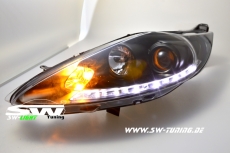 SW-Light headlights suitable for Ford Fiesta Mk7 JA8 08-13 LED positionlight black