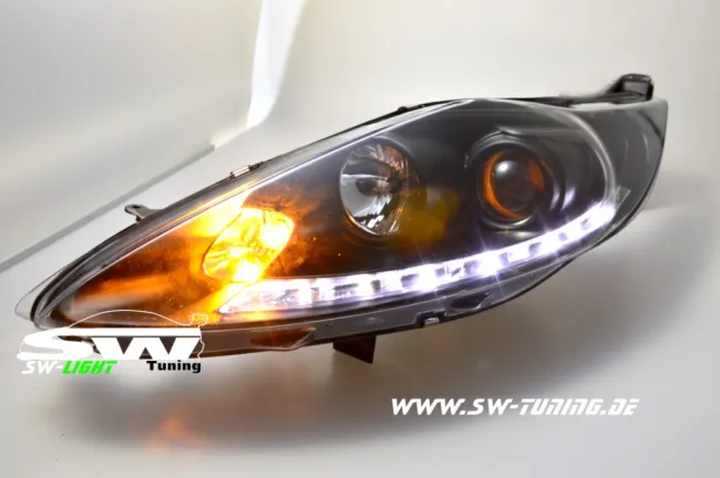 SW-Light Scheinwerfer passend für Ford Fiesta Mk7 JA8 08-13 LED Standlicht Black