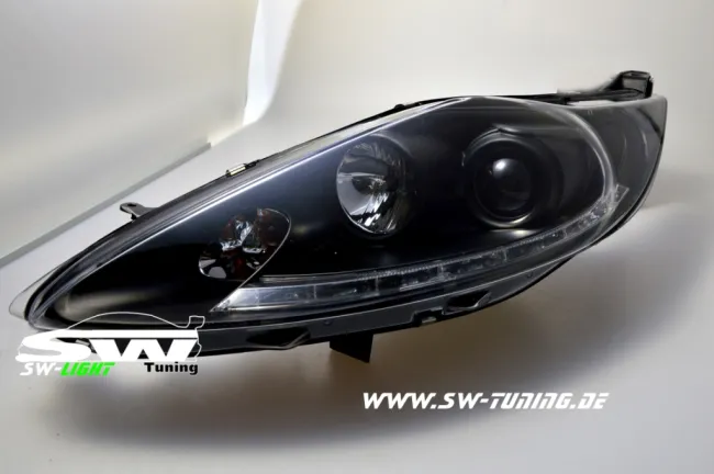 SW-Light Scheinwerfer passend für Ford Fiesta Mk7 JA8 08-13 LED Standlicht Black