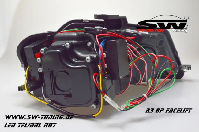SW-DRLTube Scheinwerfer AUDI A3 8P 08-12 Facelift LED TFL / Lighttube chrome