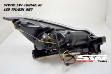 SW-DRLTube Scheinwerfer passend fr Opel Corsa D Facelift 11-15 LED TFL R87 / Lighttube black