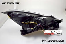 SW-DRLTube Scheinwerfer passend fr Opel Corsa D Facelift 11-15 LED TFL R87 / Lighttube chrom