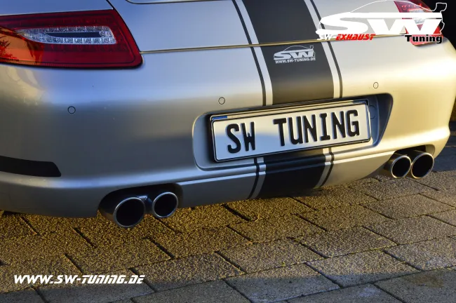 SW Exhaust Stainless steel muffler for Porsche 911 997 Carrera / S 05-08