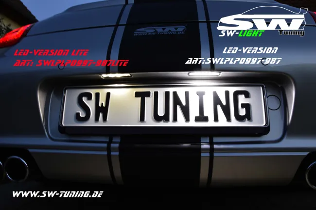 SW LED Kennzeichenbeleuchtung für Porsche Boxster/Cayman 987 | 911 997 | Cayenne 9PA LiteVersion 2stk