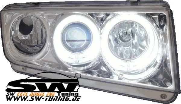 SW-CCFL Angel Eye headlights Skoda Fabia I 6Y 99-07 CCFL-helo rims chrome