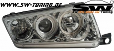 SW-CCFL Angel Eye Scheinwerfer Skoda Fabia I 6Y 99-07 CCFL-Standlichtringe chrome