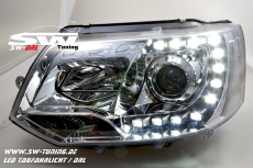 VW T5 Bus SW-DRL Scheinwerfer mit echtem LED Tagfahrlicht R87 - SW