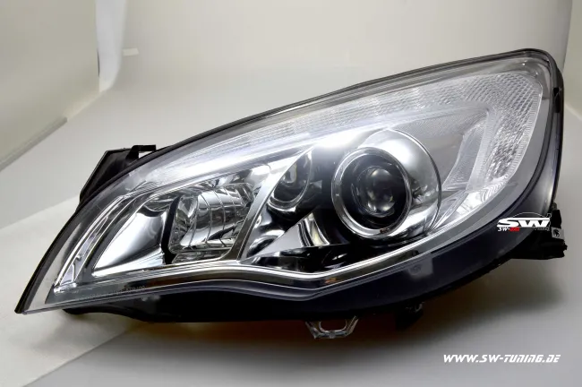 SW-DRL Scheinwerfer Opel Astra J 09-12 5Türer LED Tagfahrlicht R87 chrom