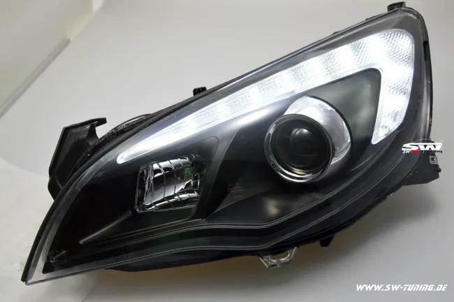 SW-DRL Scheinwerfer Opel Astra J 09-12 5Türer LED Tagfahrlicht R87 black