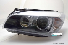Angel eye headlights for BMW X1 Type E84 09-12 High LED helo rims rings black