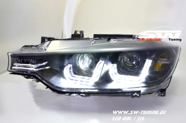 SW-DRLtube Angel Eye Scheinwerfer BMW 3er F30/F31 12-15 3D-LED TFL R87 black