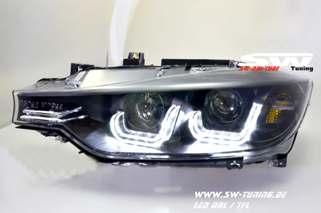 SW-DRLtube Angel Eye Scheinwerfer BMW 3er F30/F31 12-15 3D-LED TFL R87 black