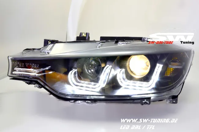 SW-DRLtube Angel Eye Scheinwerfer BMW 3er F30/F31 12-15 3D-LED TFL R87 black