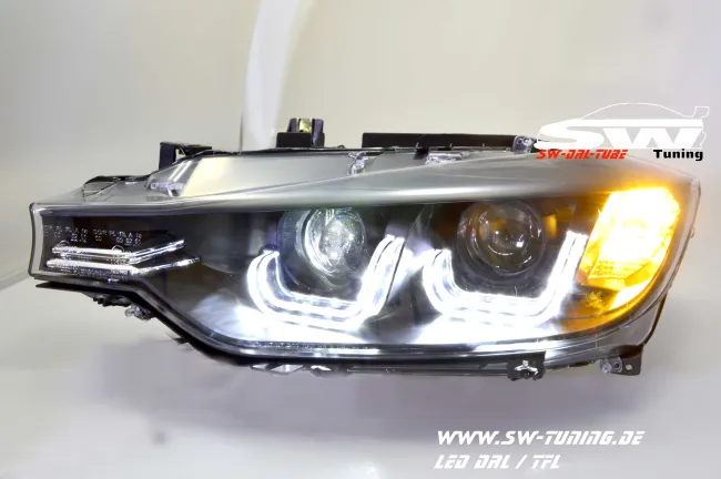 SW-DRLtube Angel Eye Scheinwerfer BMW 3er F30/F31 12-15 3D-LED TFL R87 black