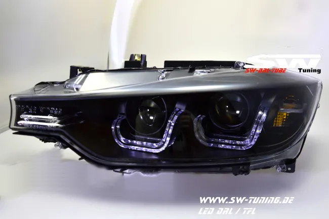 SW-DRLtube Angel Eye Scheinwerfer BMW 3er F30/F31 12-15 3D-LED TFL R87 black