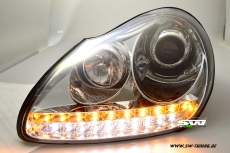 SW-Light Xenon headlights suitable for Porsche Cayenne I 955 9PA 02-07 LED positionlight chrome