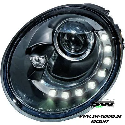 SW-Light headlights VW NEW Beetle 9C 05-11 Facelift black LED parking light