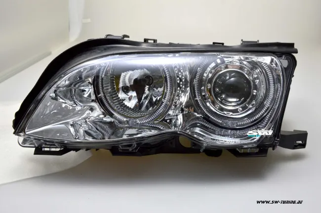 Angel Eye Scheinwerfer BMW 3er E46 Limo LCI 01-05 High LED Standlichtringe chrom