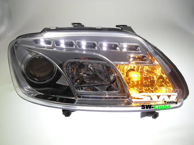 SW-Light headlights VW Touran 1T/ Caddy 03-06 LED positionslight chrome
