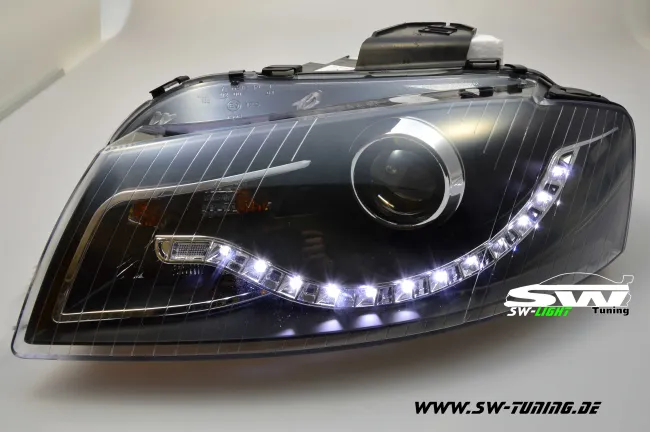 SW-Light headlights suitable for AUDI A3 8P 2003-2008 LED positionlight black