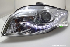 SW-Light headlights AUDI A4 B7/8H Cabrio 04-08 LED-positionlight chrome