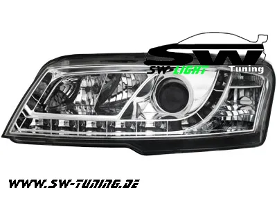 SW-Light Scheinwerfer Fiat Stilo 01-08 LED Tagfahrlicht-Optik chr